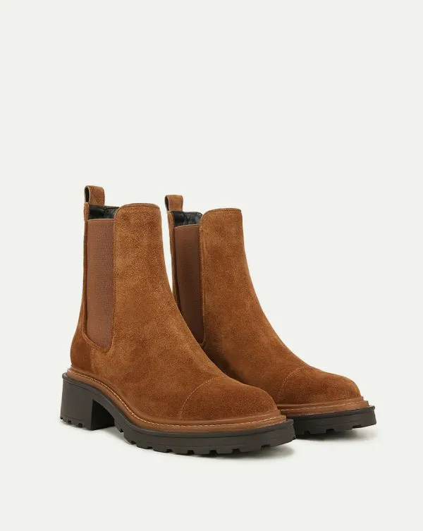 Delilah Suede Bootie Caramel Women Veronica Beard Shoes