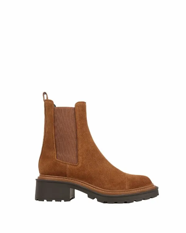 Delilah Suede Bootie Caramel Women Veronica Beard Shoes