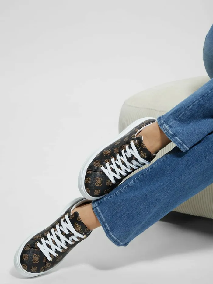 Denesa Peony LowTop Sneakers Medium Brown Sneakers GUESS Women Denesa Peony LowTop Sneakers Medium Brown Sneakers GUESS Women