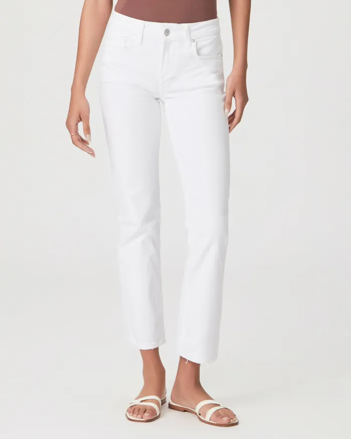 Denim Amber Straight Jean 8211 Crisp White Distressed 8211 PAIGE Women