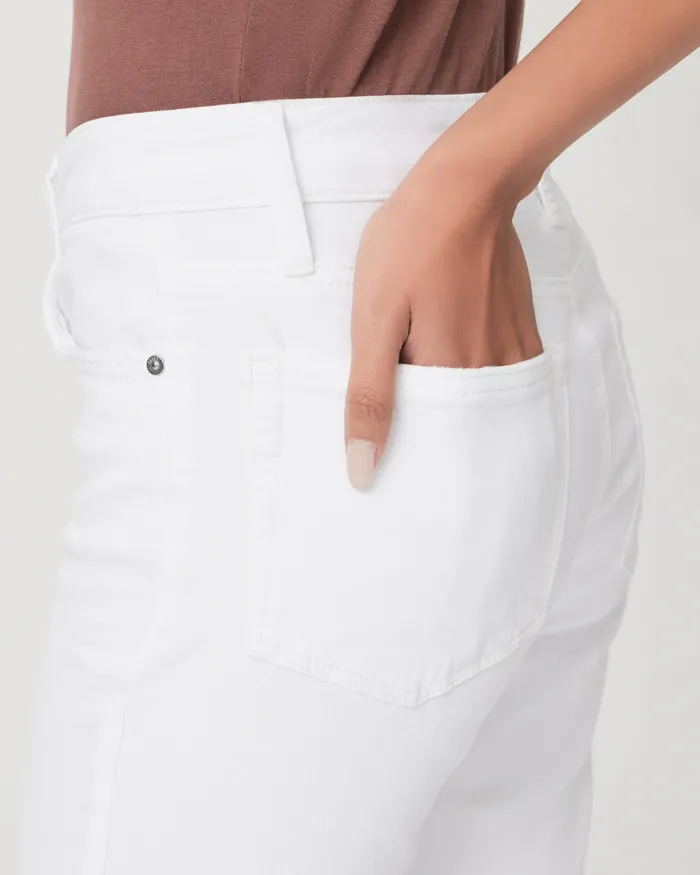 Denim Amber Straight Jean 8211 Crisp White Distressed 8211 PAIGE Women