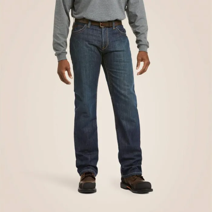 Denim Men Ariat FR M4 Relaxed Basic Boot Cut Jean Shale