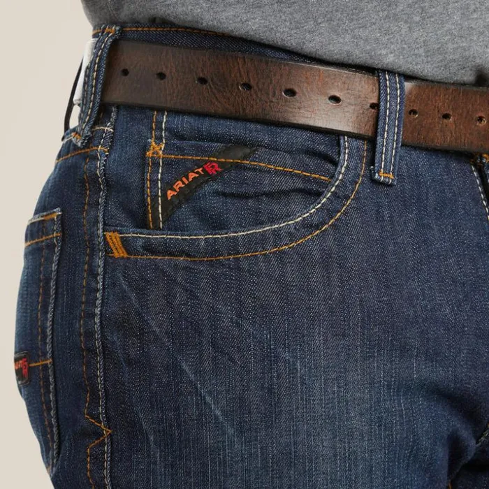 Denim Men Ariat FR M4 Relaxed Basic Boot Cut Jean Shale Denim Men Ariat FR M4 Relaxed Basic Boot Cut Jean Shale