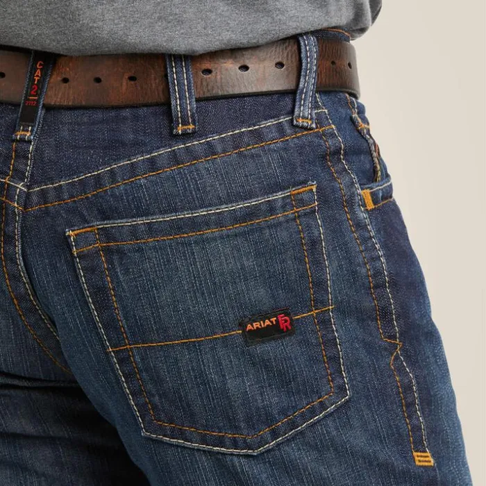 Denim Men Ariat FR M4 Relaxed Basic Boot Cut Jean Shale Denim Men Ariat FR M4 Relaxed Basic Boot Cut Jean Shale