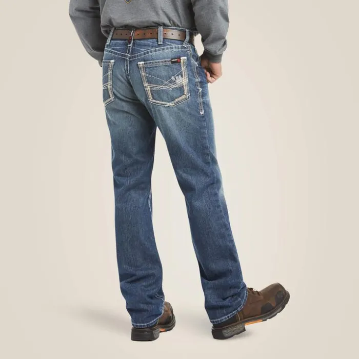 Denim Men Ariat FR M4 Relaxed Ridgeline Boot Cut Jean Glacier Denim Men Ariat FR M4 Relaxed Ridgeline Boot Cut Jean Glacier