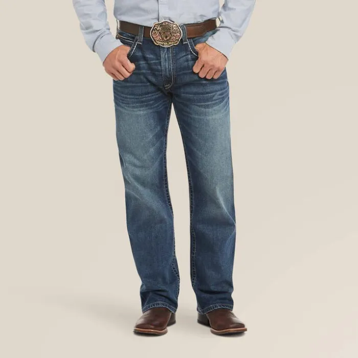 Denim Men Ariat M4 Low Rise Stretch Preston Boot Cut Jean Silverton