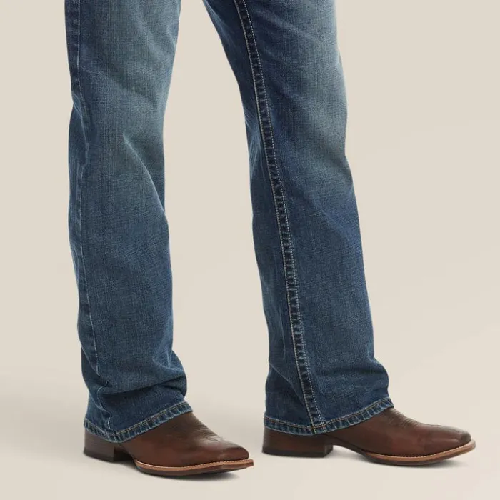 Denim Men Ariat M4 Low Rise Stretch Preston Boot Cut Jean Silverton