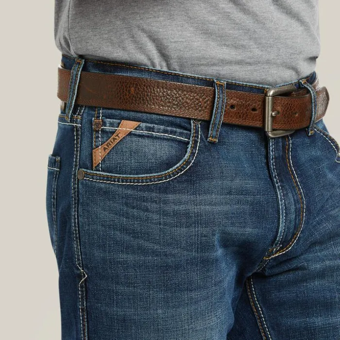 Denim Men Ariat M5 Straight Stretch Madera Stackable Straight Leg Jean Heath
