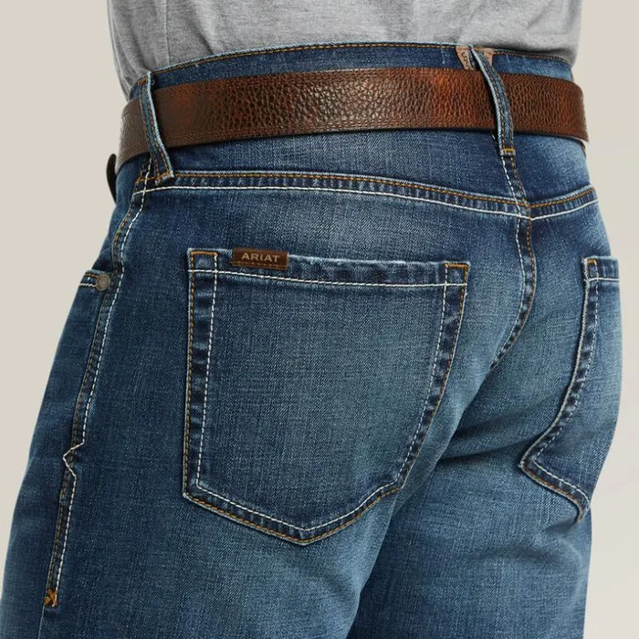 Denim Men Ariat M5 Straight Stretch Madera Stackable Straight Leg Jean Heath