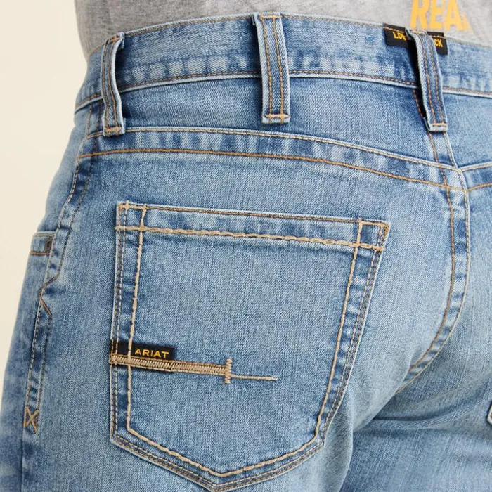 Denim Men Ariat Rebar M5 Straight DuraStretch Edge Straight Leg Jean Merced
