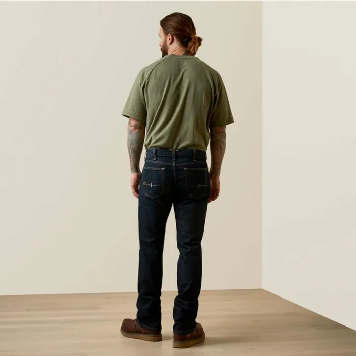 Denim Men Ariat Rebar M7 Slim DuraStretch Basic Stackable Straight Leg Jean Blackstone