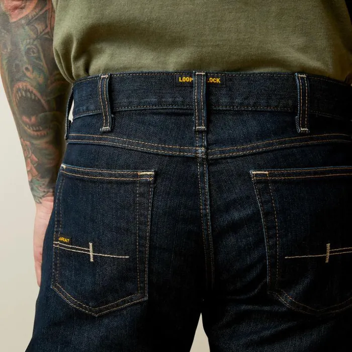 Denim Men Ariat Rebar M7 Slim DuraStretch Basic Stackable Straight Leg Jean Blackstone