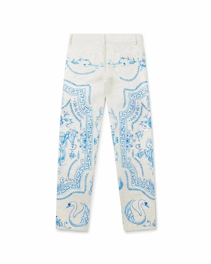 Denim Men Casablanca Paris Plat A Dessert Blanc Denim Trousers