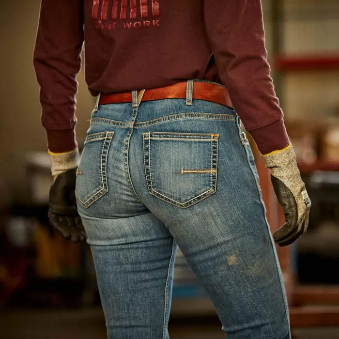 Denim Women Ariat Rebar Riveter Boot Cut Jean Malibu