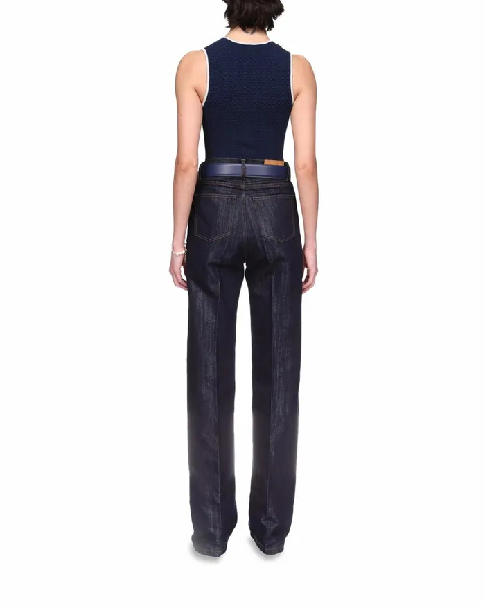 Denim Women Casablanca Paris Washed Indigo Silver Lurex Jeans