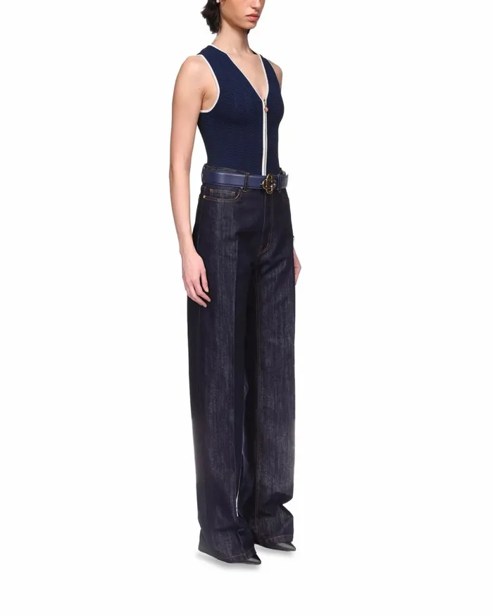 Denim Women Casablanca Paris Washed Indigo Silver Lurex Jeans
