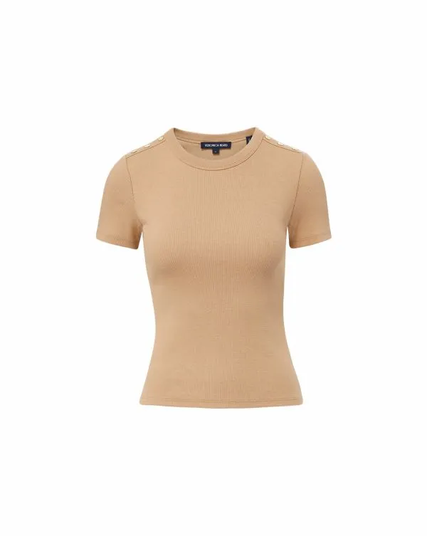 Draya Tee Khaki Women Veronica Beard Tops Draya Tee Khaki Women Veronica Beard Tops