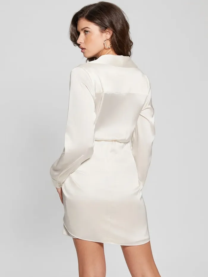 Dresses and Jumpsuits GUESS Women Eco Alya Dress Cream White Dresses and Jumpsuits GUESS Women Eco Alya Dress Cream White