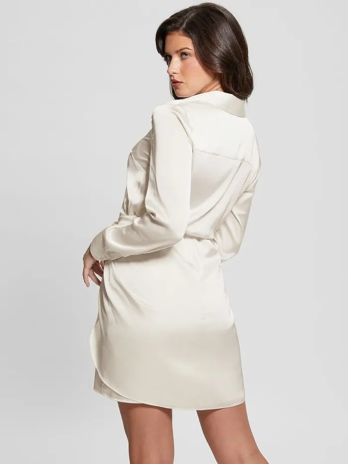 Dresses and Jumpsuits GUESS Women Eco Alya Dress Cream White Dresses and Jumpsuits GUESS Women Eco Alya Dress Cream White