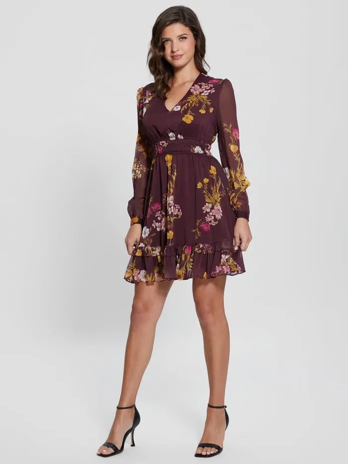 Dresses and Jumpsuits GUESS Women Eco Brigida Chiffon Flare Dress Bountiful Print Dresses and Jumpsuits GUESS Women Eco Brigida Chiffon Flare Dress Bountiful Print