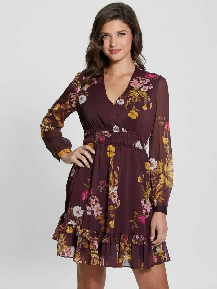Dresses and Jumpsuits GUESS Women Eco Brigida Chiffon Flare Dress Bountiful Print Dresses and Jumpsuits GUESS Women Eco Brigida Chiffon Flare Dress Bountiful Print