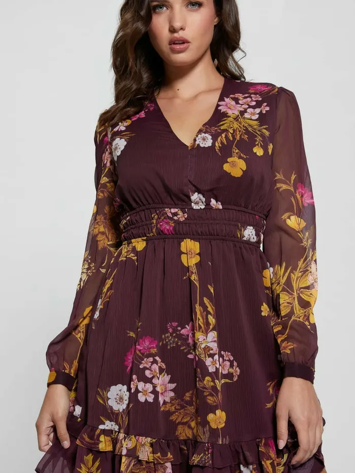 Dresses and Jumpsuits GUESS Women Eco Brigida Chiffon Flare Dress Bountiful Print Dresses and Jumpsuits GUESS Women Eco Brigida Chiffon Flare Dress Bountiful Print