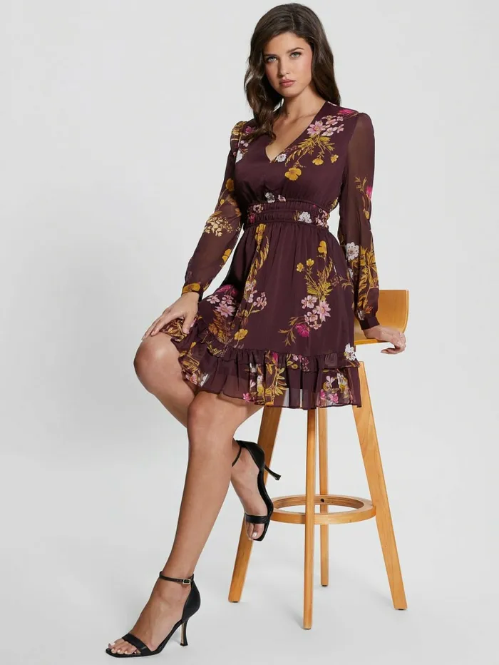 Dresses and Jumpsuits GUESS Women Eco Brigida Chiffon Flare Dress Bountiful Print Dresses and Jumpsuits GUESS Women Eco Brigida Chiffon Flare Dress Bountiful Print