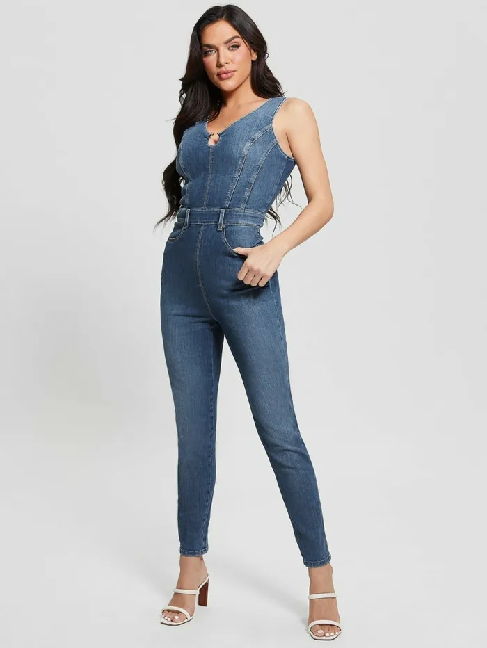 Dresses and Jumpsuits GUESS Women Eco Ester Denim Jumpsuit Feather Ocean
