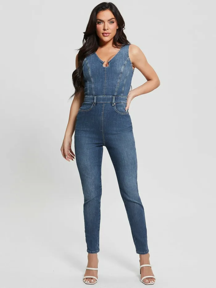 Dresses and Jumpsuits GUESS Women Eco Ester Denim Jumpsuit Feather Ocean