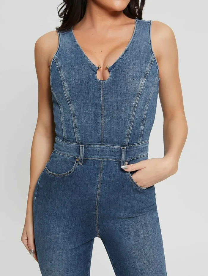 Dresses and Jumpsuits GUESS Women Eco Ester Denim Jumpsuit Feather Ocean