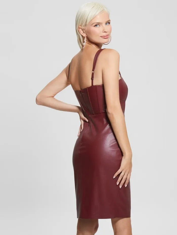 Dresses and Jumpsuits Women GUESS Reid FauxLeather Dress Mystic Wine Multi Dresses and Jumpsuits Women GUESS Reid FauxLeather Dress Mystic Wine Multi
