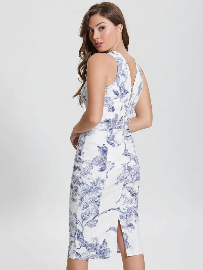 Dresses and Jumpsuits Women Isabella Floral Dress Porcelain Flower GUESS Dresses and Jumpsuits Women Isabella Floral Dress Porcelain Flower GUESS