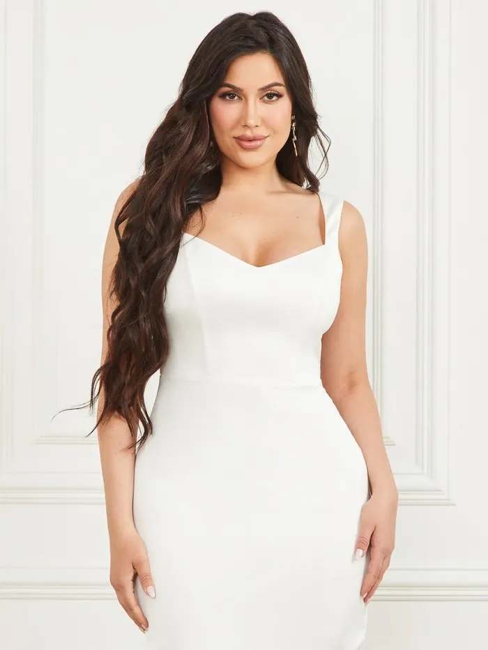 Dresses and Jumpsuits Women Lourdes Satin Dress Pale Pearl GUESS