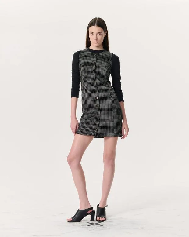 Dresses and Skirts Irina Houndstooth Ponte Mini Dress Navy Multi rag and bone Women