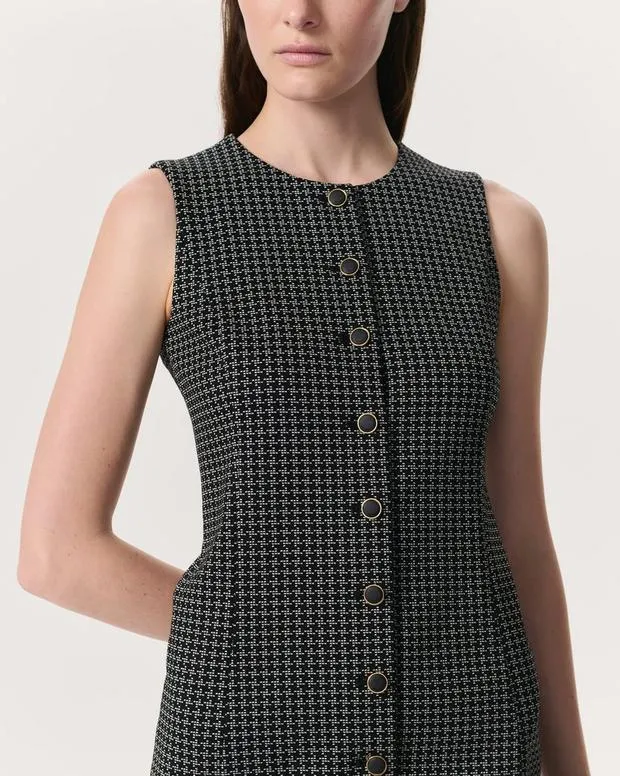 Dresses and Skirts Irina Houndstooth Ponte Mini Dress Navy Multi rag and bone Women