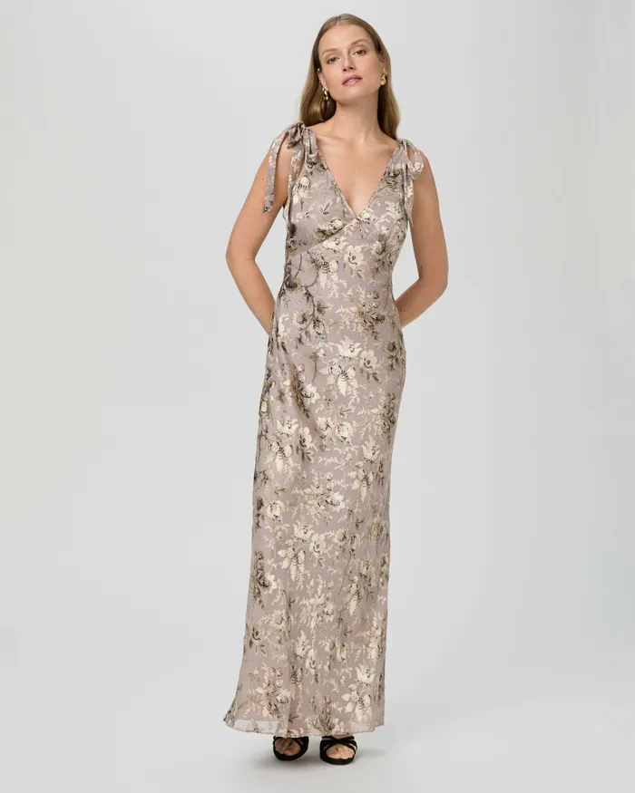 Dresses PAIGE Women Vialla Dress 8211 Pewter Multi Satin Dresses PAIGE Women Vialla Dress 8211 Pewter Multi Satin