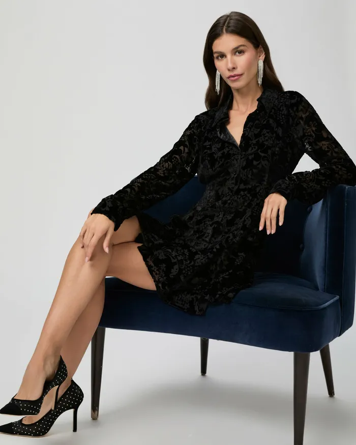 Dresses Women Desano Shirt Dress 8211 Black Velvet PAIGE