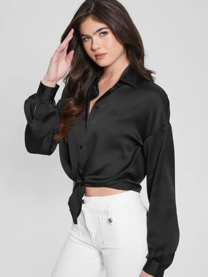 Eco Bow Jun Shirt Black Tops GUESS Women