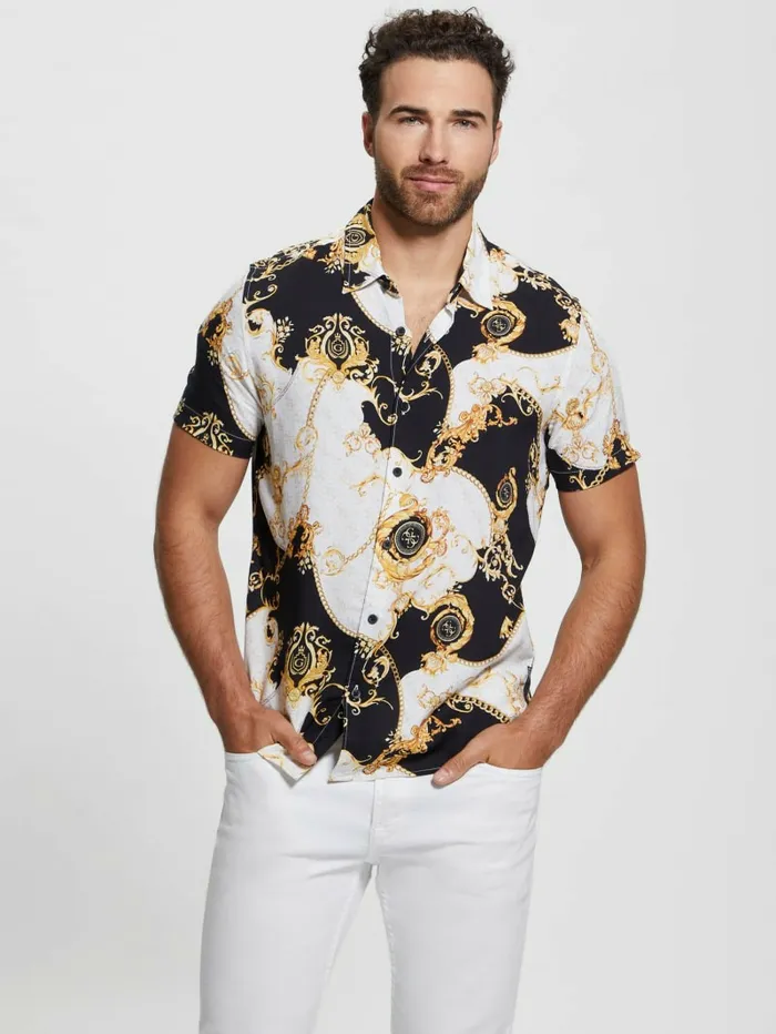 Eco Gold Chains Shirt Gold Chains Men Shirts GUESS