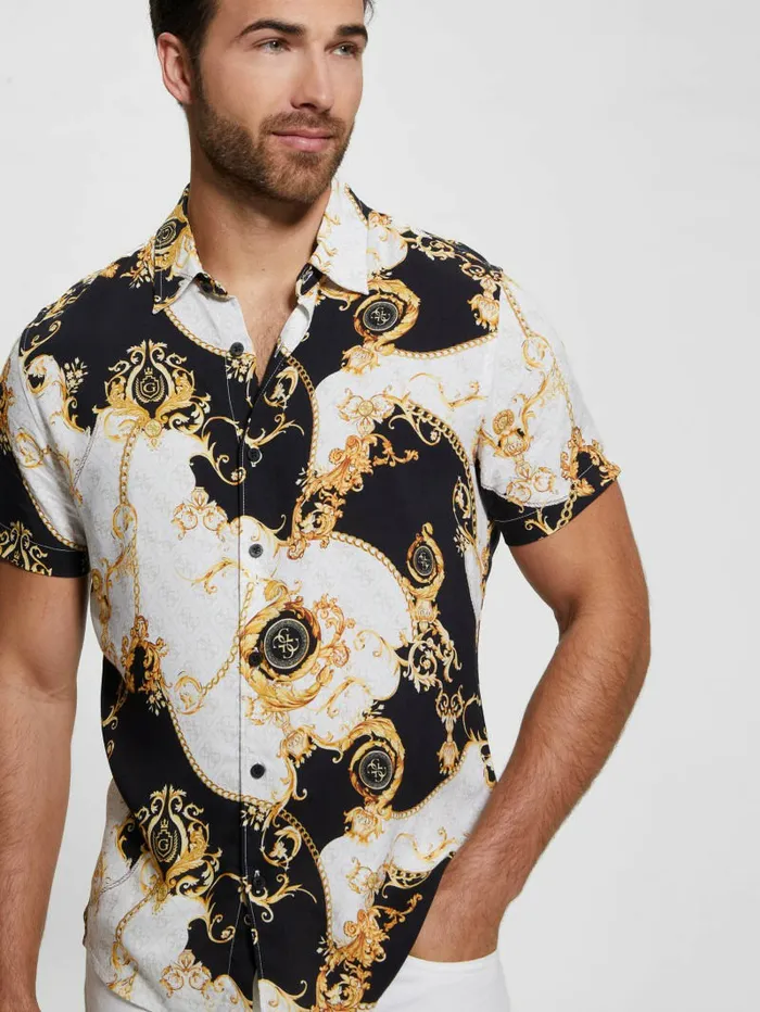 Eco Gold Chains Shirt Gold Chains Men Shirts GUESS