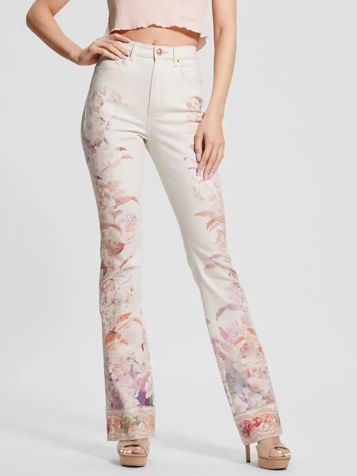 Eco Pop 821770s Floral Print Flare Jeans Harmony W Jeans and Denim GUESS Women Eco Pop 821770s Floral Print Flare Jeans Harmony W Jeans and Denim GUESS Women