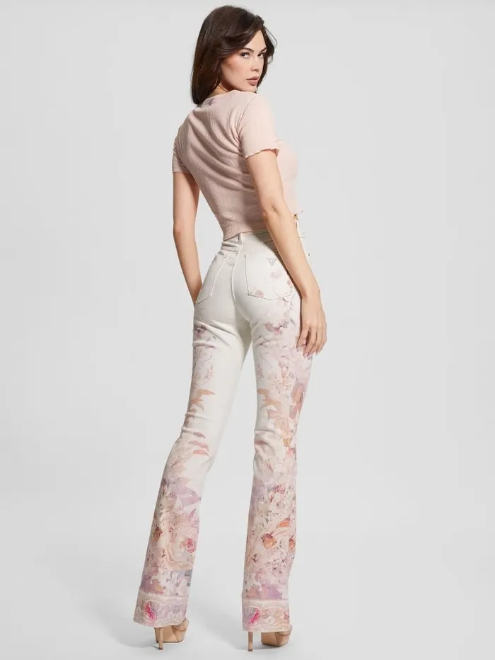 Eco Pop 821770s Floral Print Flare Jeans Harmony W Jeans and Denim GUESS Women Eco Pop 821770s Floral Print Flare Jeans Harmony W Jeans and Denim GUESS Women