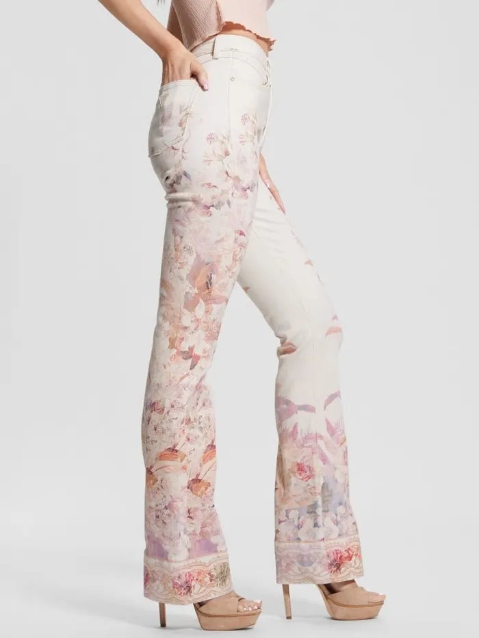 Eco Pop 821770s Floral Print Flare Jeans Harmony W Jeans and Denim GUESS Women Eco Pop 821770s Floral Print Flare Jeans Harmony W Jeans and Denim GUESS Women