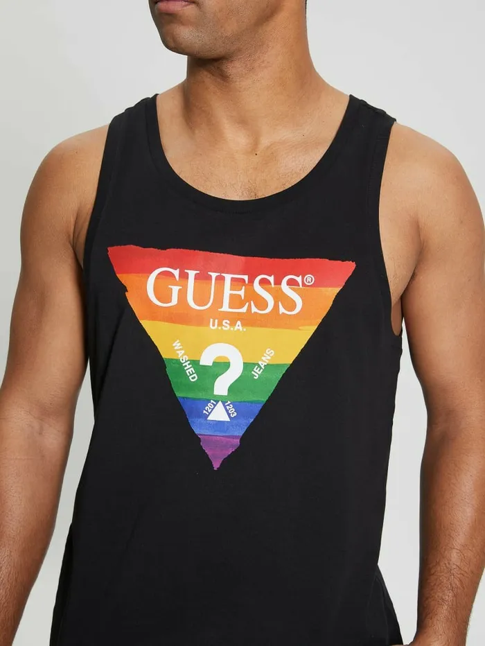 Eco Pride Logo Tank Black Men TShirts and Tanks GUESS
