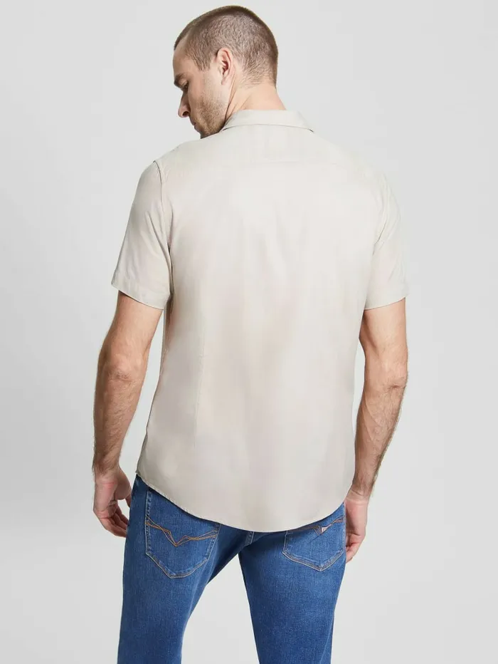Eco Rayon Solid Shirt Pasadena Stone Shirts GUESS Men