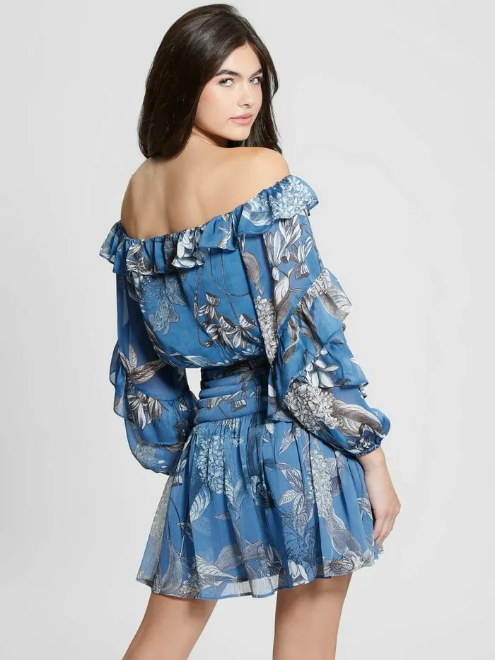 Eco Shani OfftheShoulder Top Phantom Flora Print Tops GUESS Women