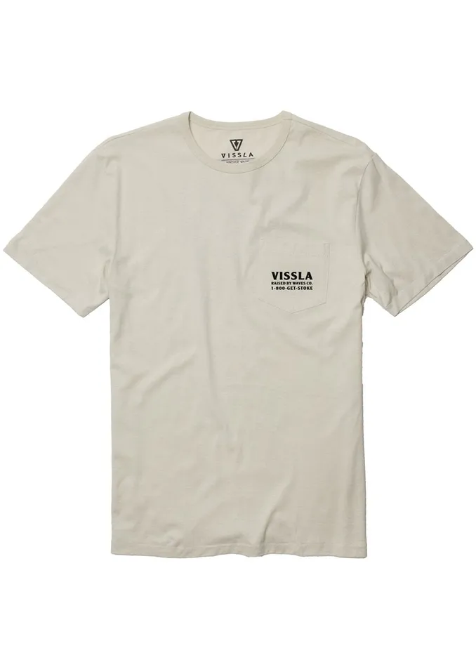 Eco Tees Men Seven Seas Organic Pkt Tee Bone Vissla Eco Tees Men Seven Seas Organic Pkt Tee Bone Vissla