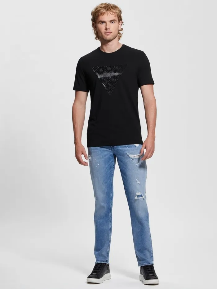 Eco Triangle Crewneck Tee Black Activewear GUESS Men Eco Triangle Crewneck Tee Black Activewear GUESS Men