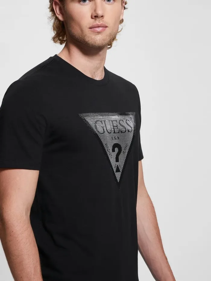 Eco Triangle Crewneck Tee Black Activewear GUESS Men Eco Triangle Crewneck Tee Black Activewear GUESS Men