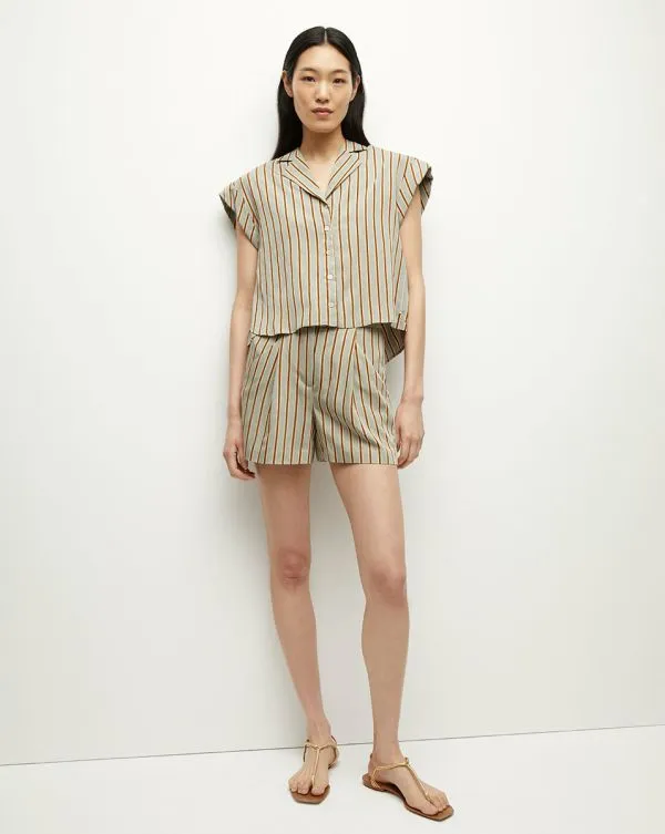 Elbe Striped Short Seafoam Multi Women Veronica Beard Skirts and Shorts